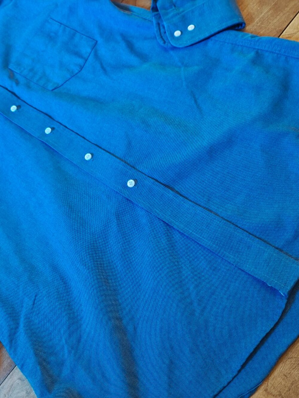 Vintage Barrington Blue Wrinkle Free Oxford Shirt Mens 15.5 34/35 Made in USA - Picture 2 of 11